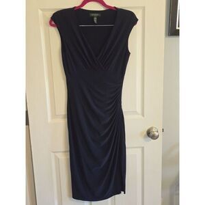 Lauren Ralph Lauren Women's Blue Sleeveless Causal Party‎ Dress Size 4